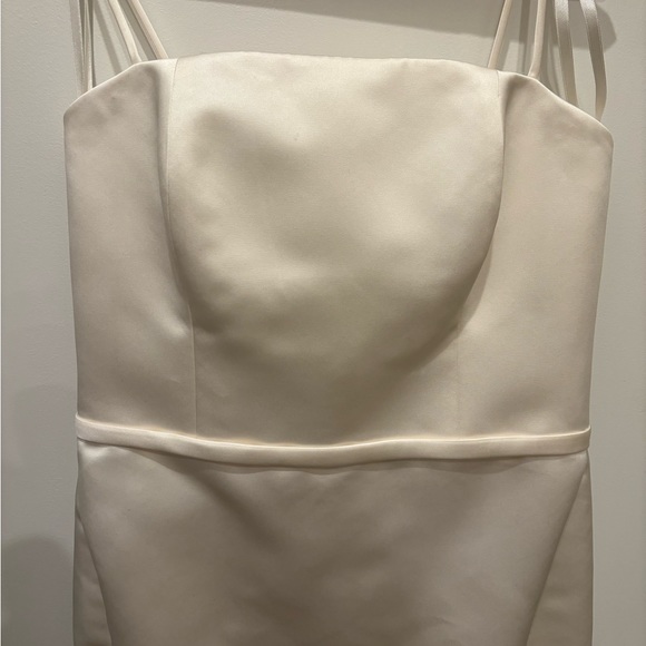 Amsale Duchess Satin Sheath Dress - Picture 4 of 6